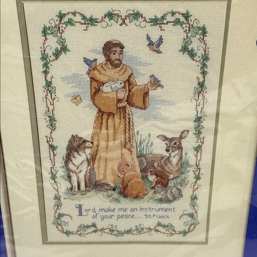 Vintage Unopened J & P Coats Counted Cross Stitch Kit St. Francis